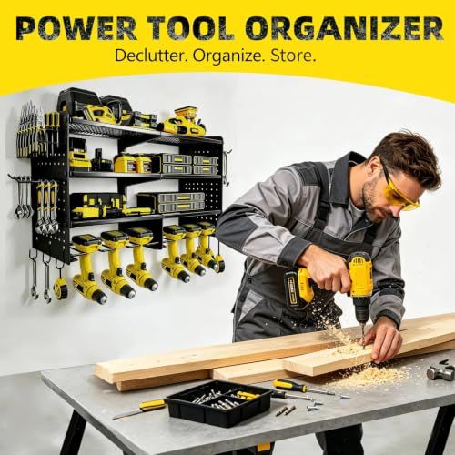 Power Tool Organizer Wall Mount, 4 Tier Heavy Duty Tool - Image 4