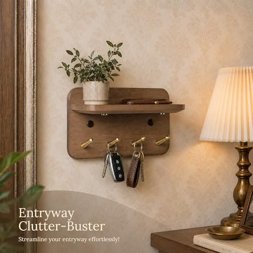 Key Holder Wall Mount, Solid Wood Key Holder for Wall - Image 6