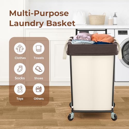 Rolling Laundry Hamper with Wheels and Handle, 160L - Image 7