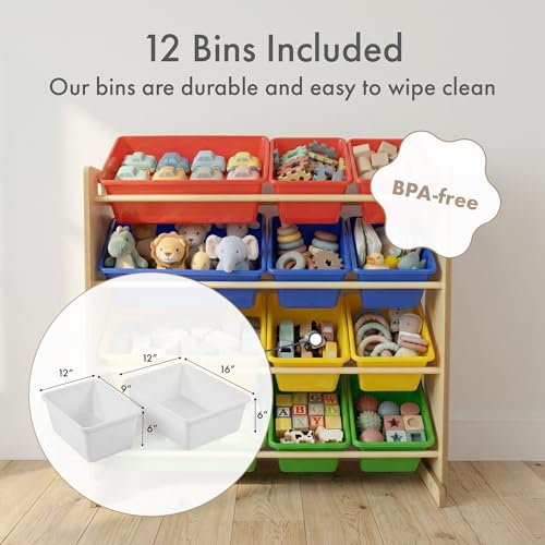 Humble Crew Kids Toy Organizer with 12 Bins, 4 Tier Storage - Image 5