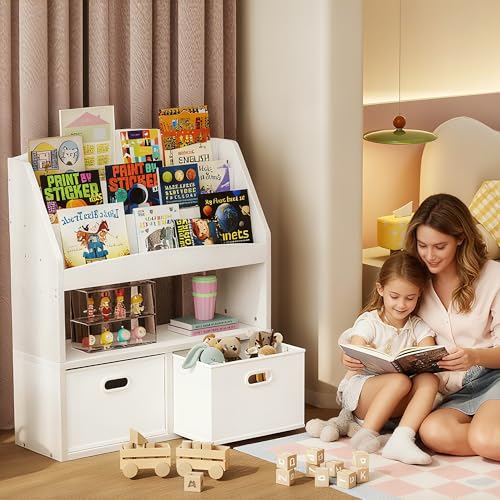 Homeiju Kids Bookshelf & Toy Storage Organizer with 2 - Image 4
