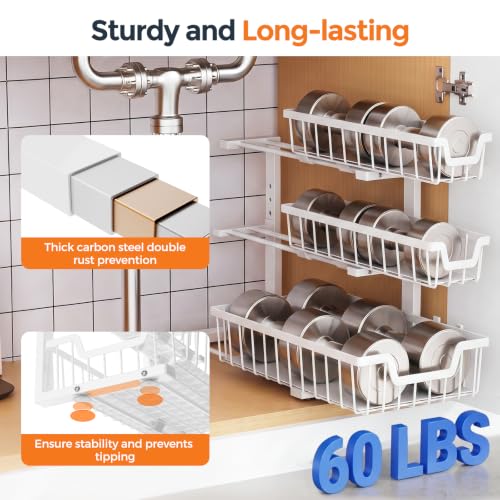 Under Sink Organizer, 2-Pack 3-Tier Height Adjustable Thickened - Image 5