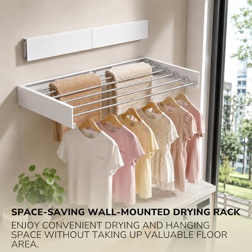 Wall Mounted Clothes Drying Rack Collapsible, Pure - Image 5
