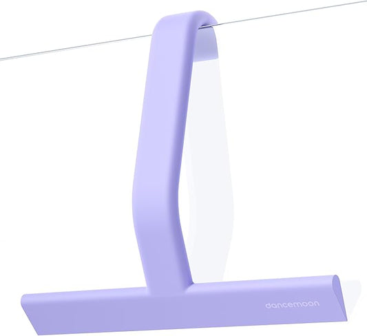 dancemoon JustHang Shower Squeegee for Glass Doors, All-in-One Piece Silicone Squeegee with Built-in Hook for Bathroom, Window, Mirror, Tile Wall, Car, Streak-Free Bathroom Cleaner Tool,10 Inch Purple