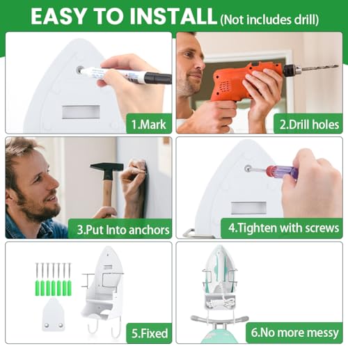 Ironing Board Hanger Wall Mount, Electric Iron Holder - Image 6