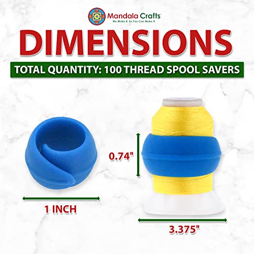Mandala Crafts 100 Silicone Thread Wraps Spool Savers Sewing - Image 5