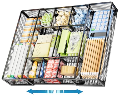 Marbrasse Expandable Desk Drawer Organizer, Mesh Drawer Organizer - Image 2