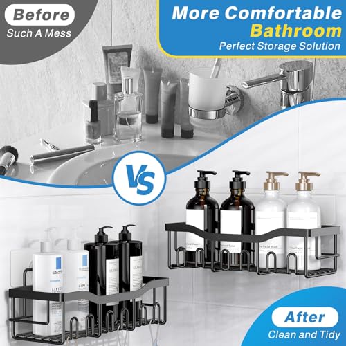 EUDELE Adhesive Shower Caddy, 5 Pack Rustproof Stainless Steel - Image 4