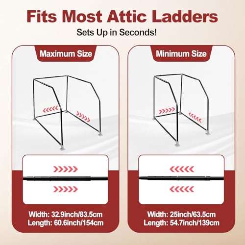 Lift Attic Ladder Safety Railing, Upgraded Adjustable Loft - Image 5