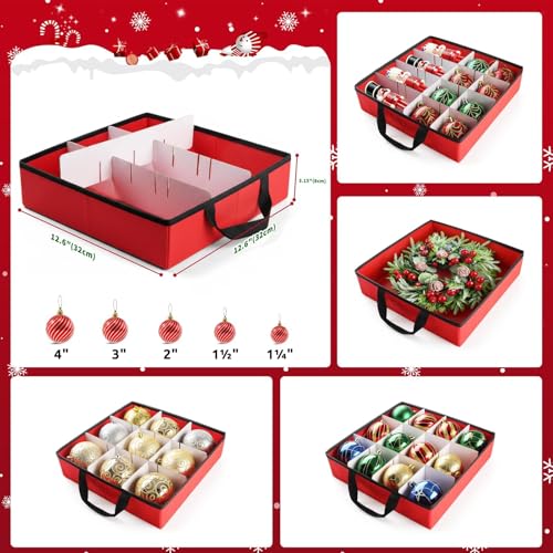 Christmas Ornament Storage Box, 8 Individual Trays with Handles - Image 7