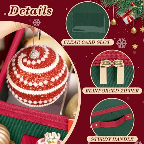 Christmas Ornament Storage Box with Adjustable Dividers - Image 7