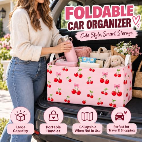 Hydrangea Car Trunk Organizer, Foldable Auto Storage - Image 4