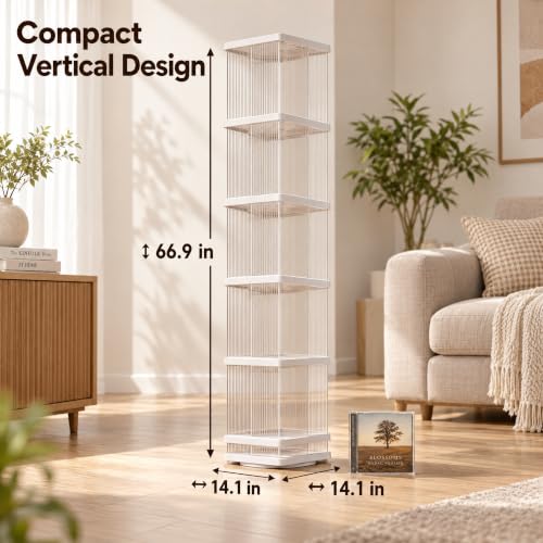 Heavy Duty 5-Tier Rotating Media Tower Rack for CDs DVDs Books - Image 3