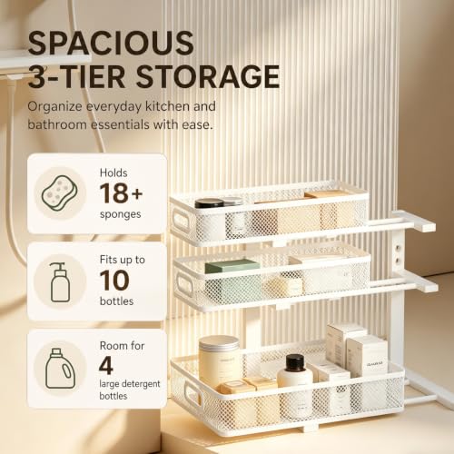 2 Pack 3 Tier Under Sink Organizer with Pull Out Drawer - Image 7