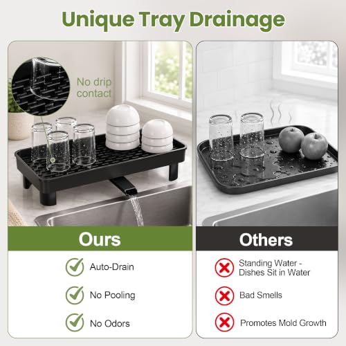 Over Sink Dish Drying Rack - Expandable 14"-22" Small Dish - Image 7