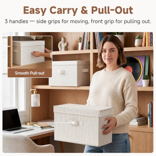 StorageWorks Fabric Storage Bins with Lids, Closet Storage Bins - Image 6