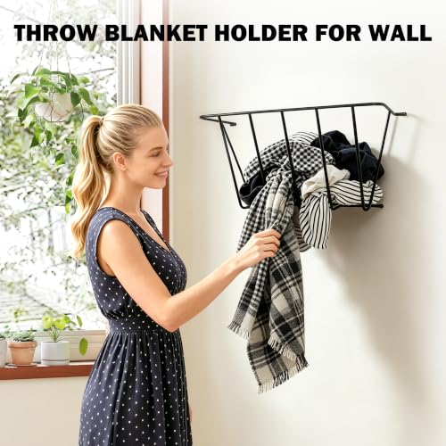29.6'' Upgraded Blanket Holder, Metal Wall Mount Rack for Towels - Image 6