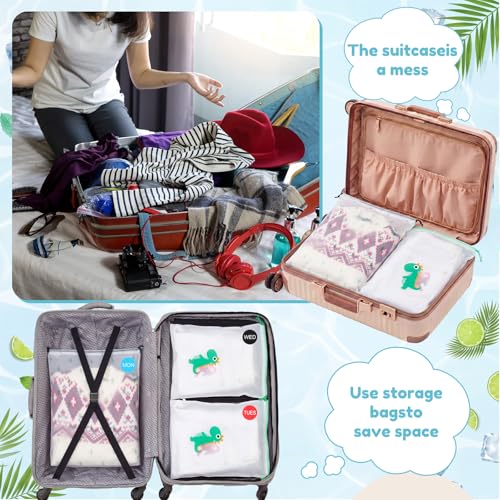 Woanger 8 Pcs Packing Cubes for Travel, Days of The Week Suitcase - Image 5