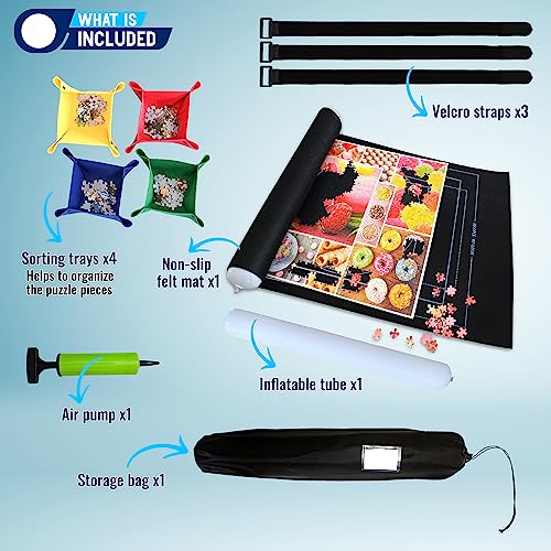 Black 1500 Pieces Jigsaw Puzzle Mat Roll Up | Unique - Image 4