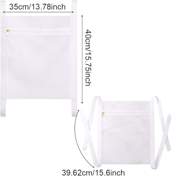 Shoe Dryer Bag, Reusable Sneaker Wash Dry Net, Laundry Shoe Bags Mesh Wash Bags, Sneaker Dryer Bag with Strap And Zipper for Washing Machine, Dryers, 15.75 x 15.75inch (COLOR:White)