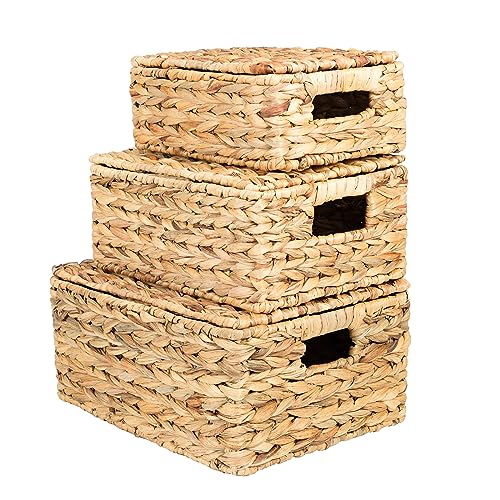 Wicker Storage Baskets, Hand-Woven Rectangular Wicker Basket - Image 2
