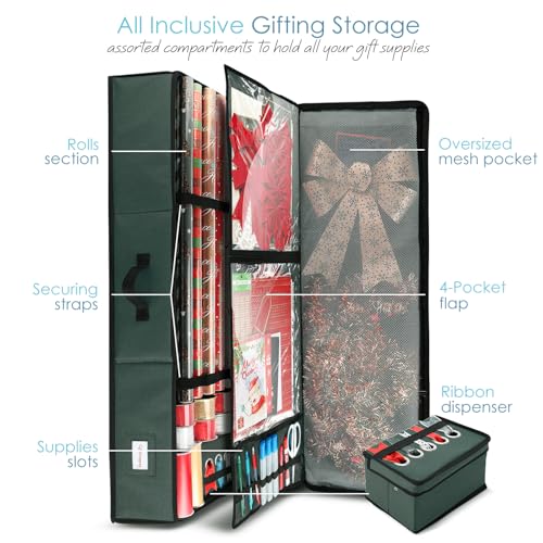 Hearth & Harbor Wrapping Paper Storage Container | Home Organization - Image 4