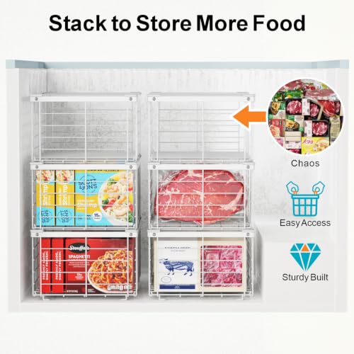 Freezer Organizer Bins - Wire Baskets for Frozen Food, 3 - Image 5