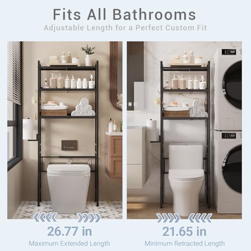 Over the Toilet Storage Shelf 3-Tier Adjustable Bathroom - Image 4