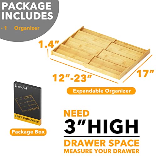 SpaceAid Bamboo Spice Drawer Organizer, (Need 3" Deep Drawer) - Image 6