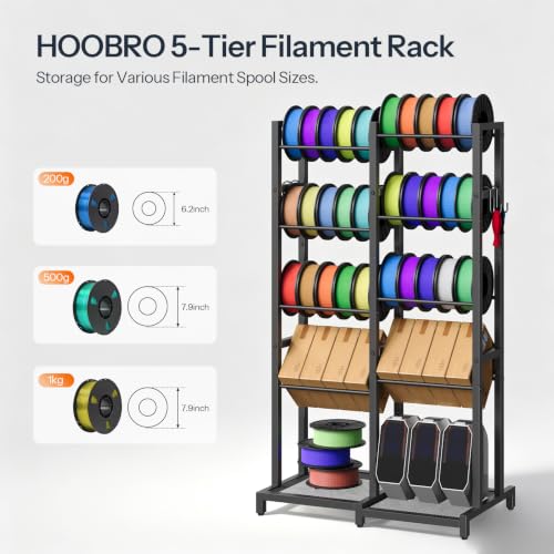 HOOBRO 3D Printer Filament Storage Rack, 5-Tier Heavy Duty - Image 7