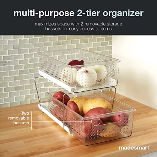 madesmart Premium Two Tier Organizer, Clear - Image 4