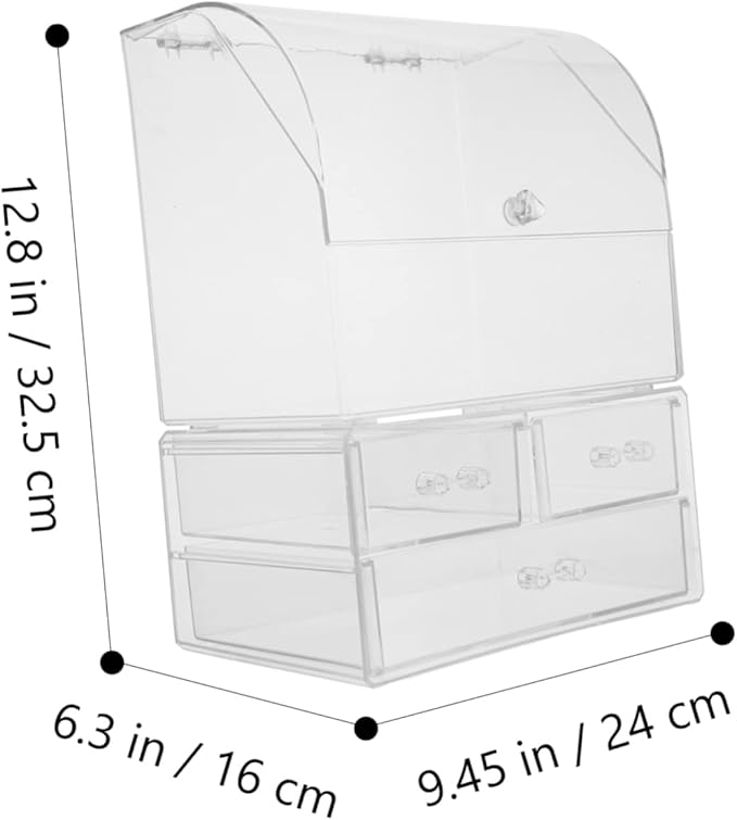 PartyKindom Cosmetic Box Lid Acrylic Desktop Organizer Storage Bin Lid Space-saving Tidy Desktop Stylish