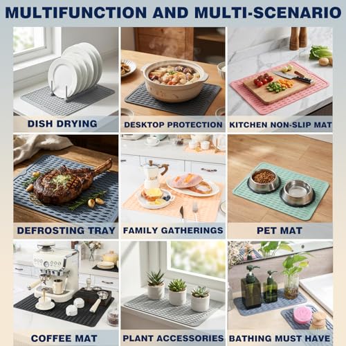 2 Pack Caketime Silicone Dish Drying Mat for Kitchen - Image 5