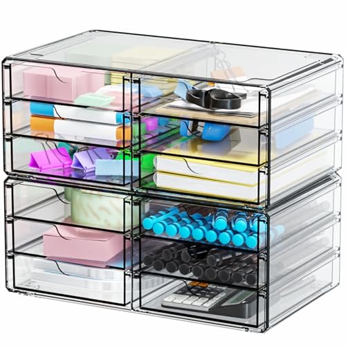 Yieach 2 Pack Acrylic Storage Drawers With 12 - Image 7