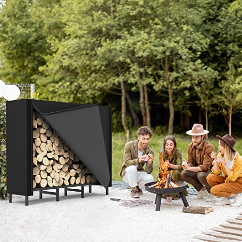 CADUKE 4ft Firewood Rack with Cover, Outdoor Firewood Log - Image 5
