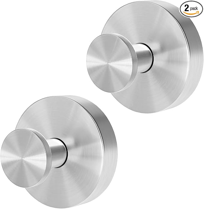 Suction Cup Hooks for Shower, Heavy Duty Towel Hooks for Walls No Damage, Modern Shower Suction Hooks for Kitchen Bathroom Wall, Glass, Mirror, Tile, Hanging Towels Robes, Brushed Nickel (2 Pack)