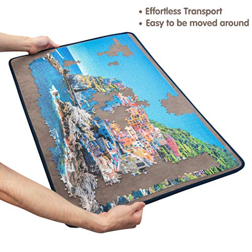Tektalk Jigsaw Puzzle Board Portable Puzzle Mat, Gray - Image 5