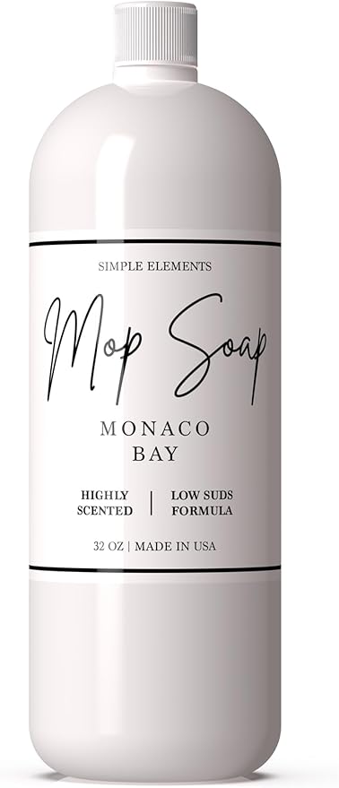 Mop Soap Highly Scented Fragrance, Long Lasting Luxury Floor Cleaner for Hardwood, Tile, Laminate & Stone, Low Suds No Residue Formula, All Mop Types, Made in USA, 32oz Monaco Bay Fragrance