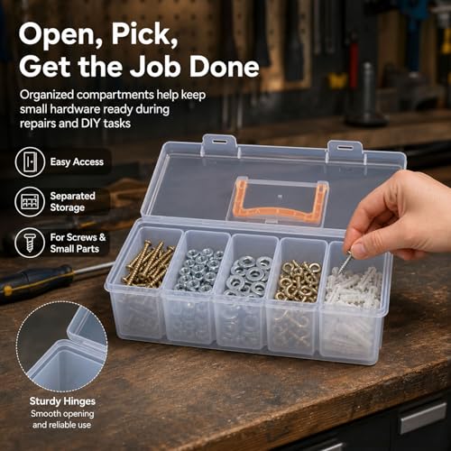 Tool Box Organizer, Clear Plastic Small Tool Box With 6 - Image 4