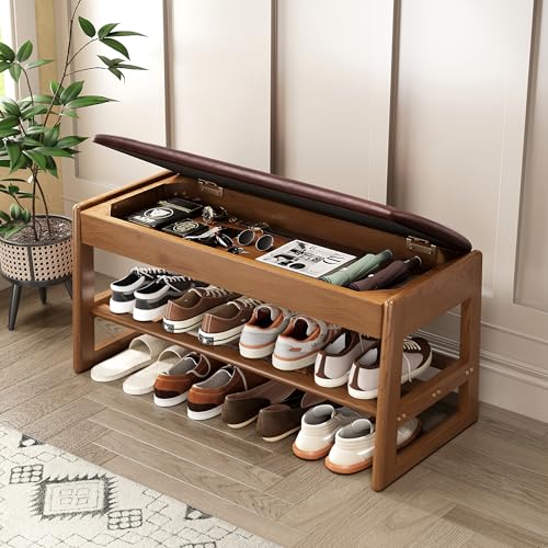 Shoe Rack Bench with Hidden Storage, 2‑Tier Solid | Home Organization - Image 2