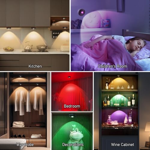 UNUSROOM Rechargeable RGB Puck Lights with Remote Control - Image 6