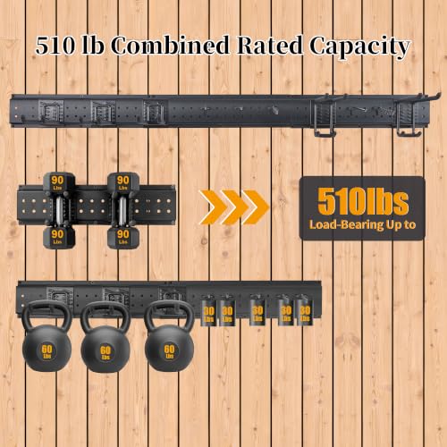 Garage Wall Organizer, 49.5-Inch Tool Rack, 510 lb Capacity - Image 6