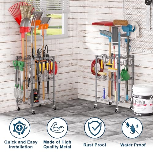 T1 Garden Tool Organizer（with Lockable Wheels） Heavy Duty - Image 5