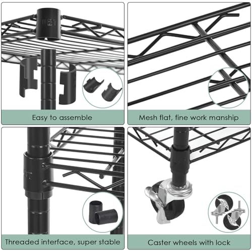 WDT 3-Tier Storage Shelves, Heavy Duty Metal Shelves Wire Rack - Image 6