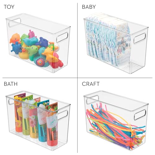 iDesign Slim Clear Plastic Bathroom Storage Bin, Tall Narrow - Image 8