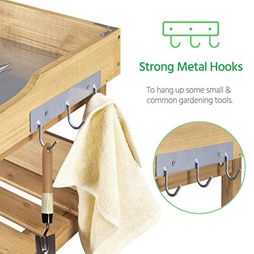 Yaheetech Potting Bench Outdoor Console Table w/3-Tier - Image 7