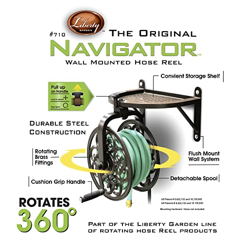 Liberty Garden 710 Navigator Rotating Garden Hose Reel, Holds - Image 4