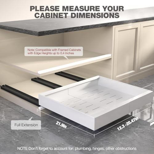 Seinloes 2 Pack Pull Out Cabinet Organizer 22" Deep, | All Products - Image 3