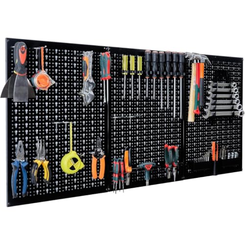 Peg Board Wall Organizer 4 ft. Metal Garage Wall Pegboard - Image 2