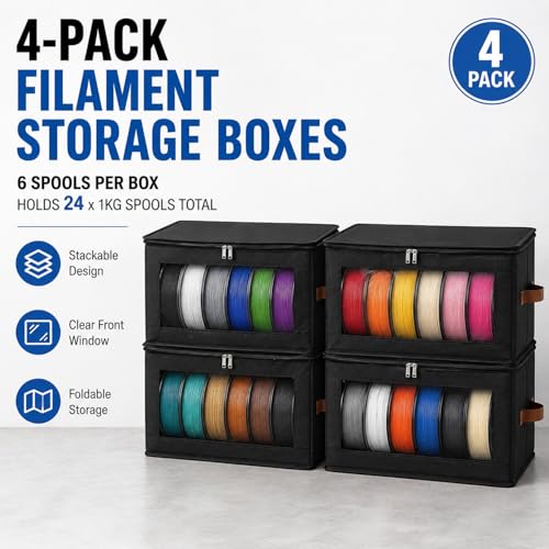 24 Spools Filament Storage Box, Stackable Foldable Moisture-Proof - Image 5